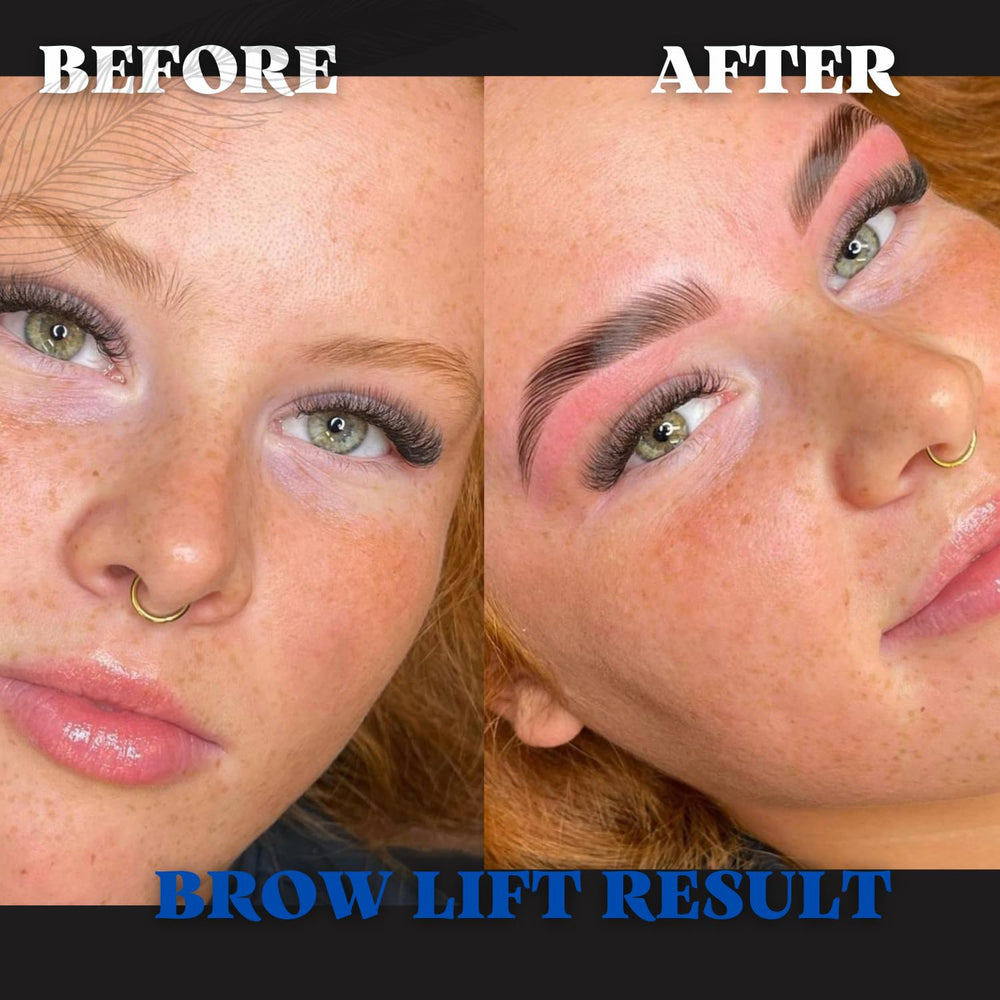 Cejas terminadas con rizo ARYANA NEW YORK, look pulido y natural.