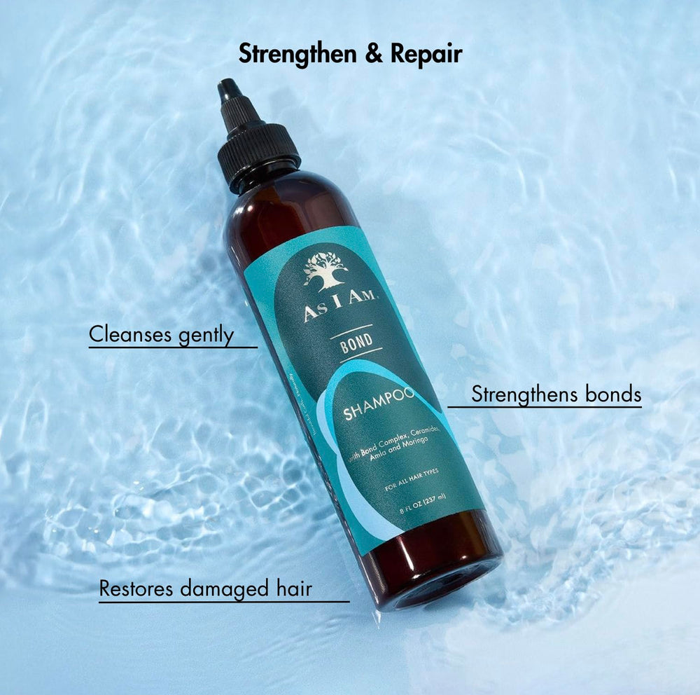 As I Am Bond Repair Shampoo aplicacion-cabello: facilita peinado y reduce frizz.