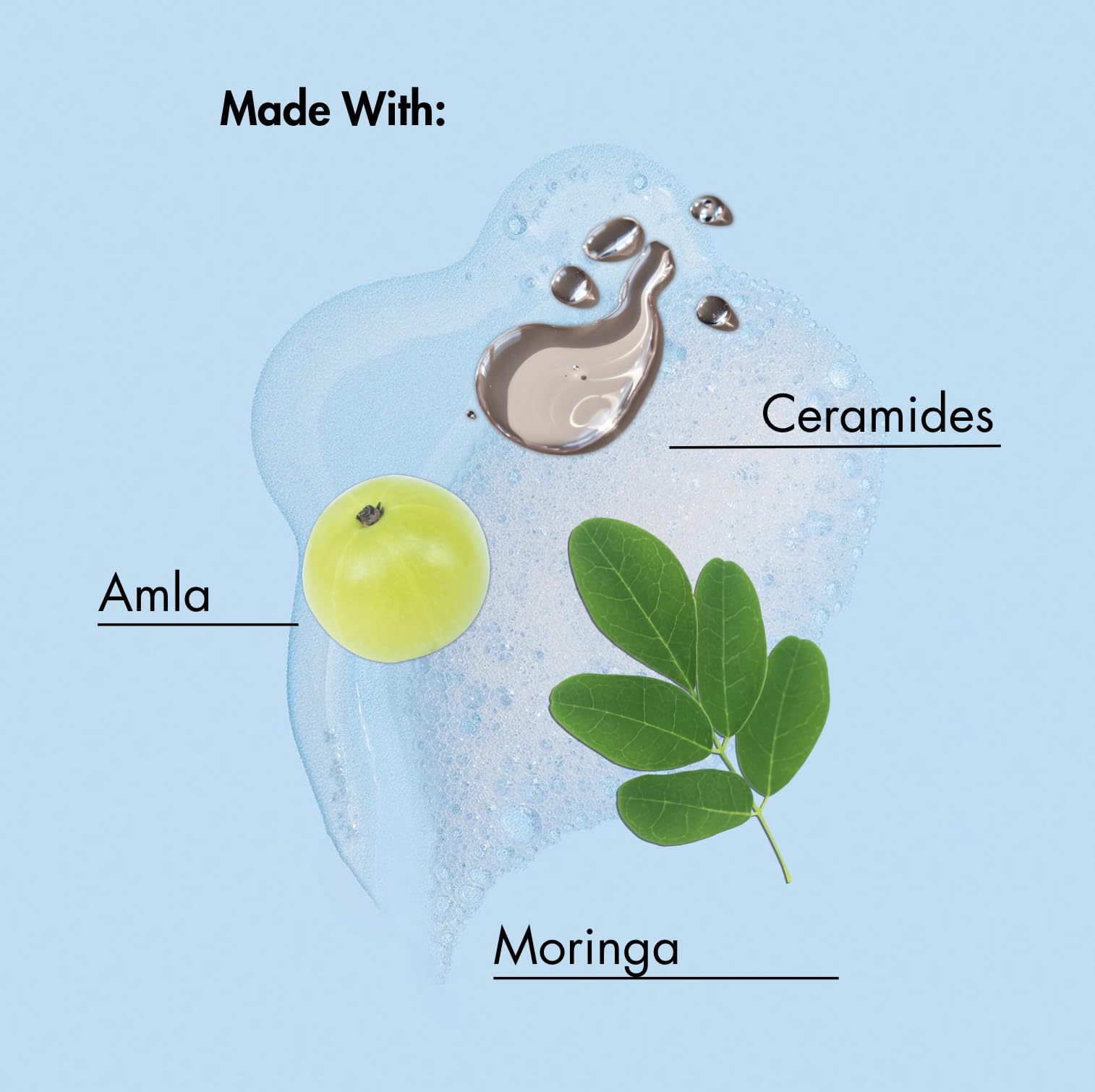 As I Am Bond Repair Shampoo ingredientes-moringa-amla: nutrientes que fortalecen fibra capilar.
