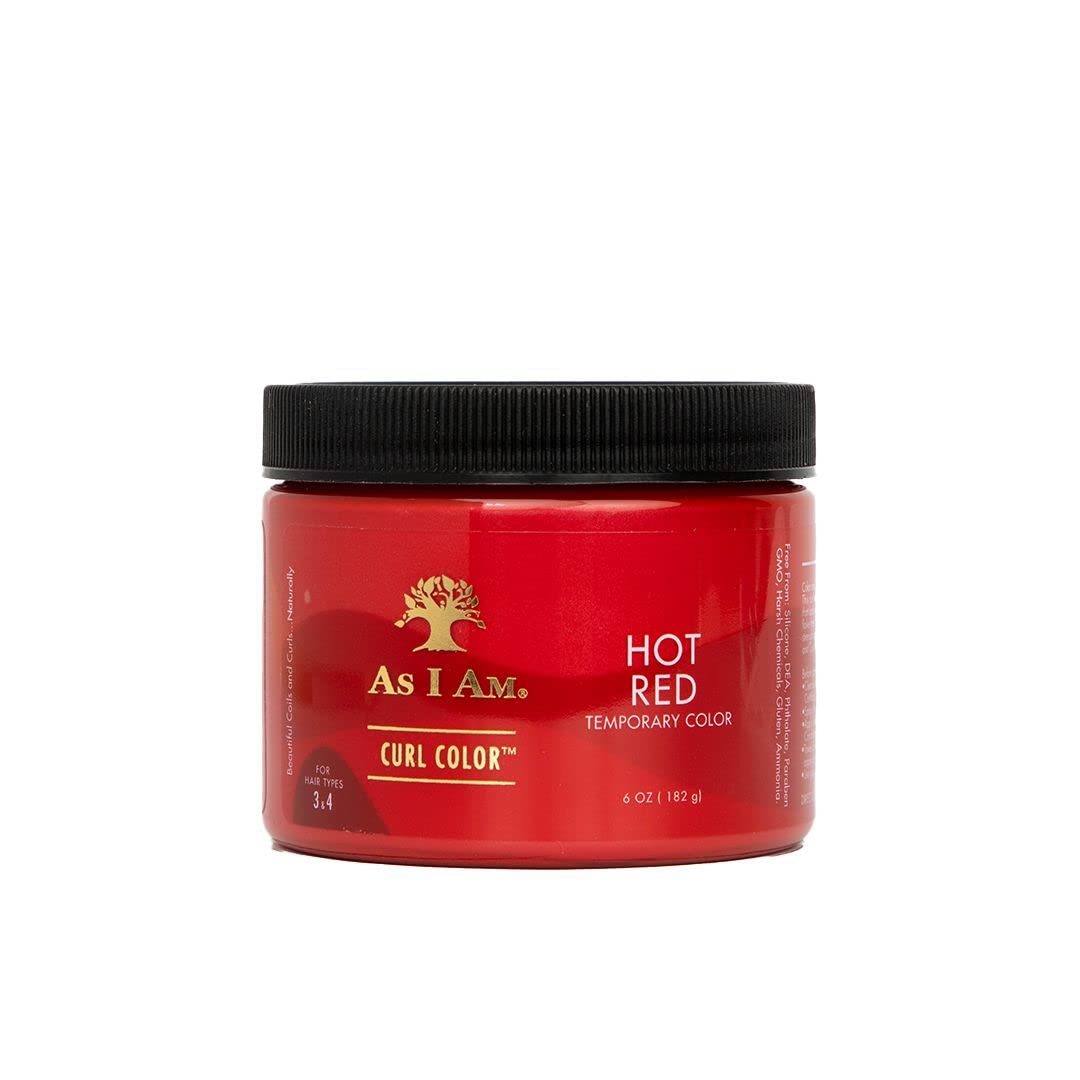 As I Am Curl Color Hot Red, botella con color temporal para rizos definidos sin transferencia.