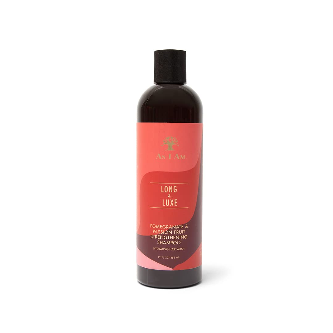As I Am botella frontal: champú fortalecedor para cabello más sano y manejable.