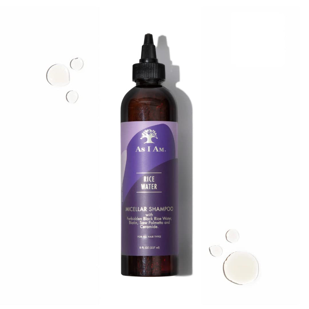 As I Am Rice Water Shampoo, cabello lavado con brillo natural
