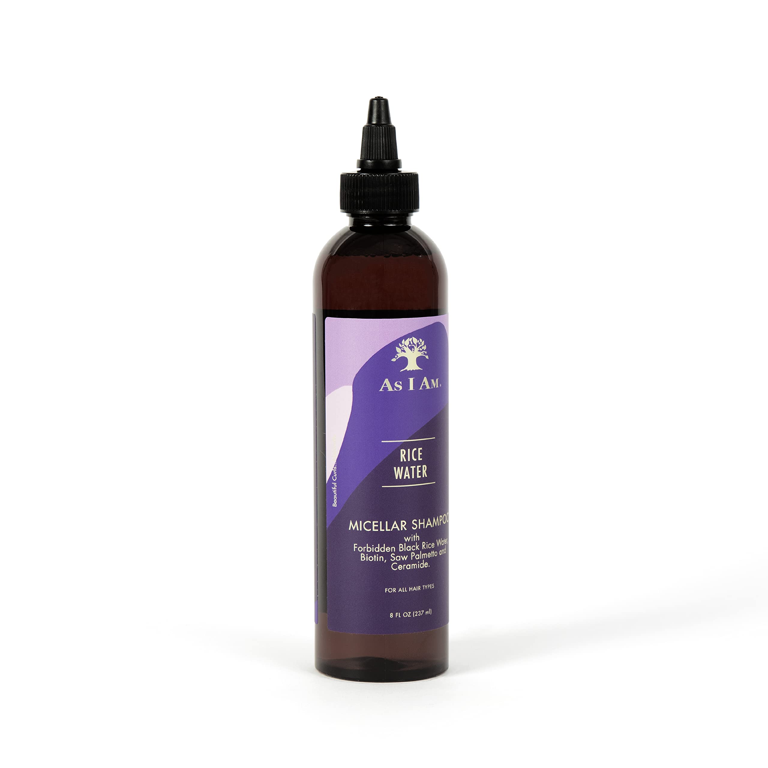As I Am Rice Water Shampoo, etiqueta detallada con fórmula limpia y vegana
