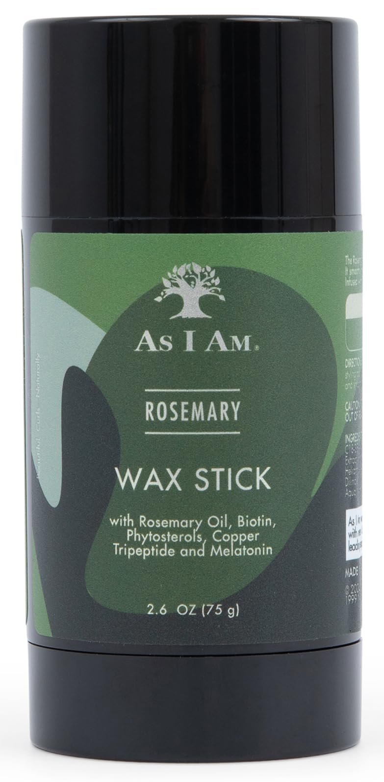 As I Am Rosemary Wax Stick muestra la botella para un peinado flexible y definido.