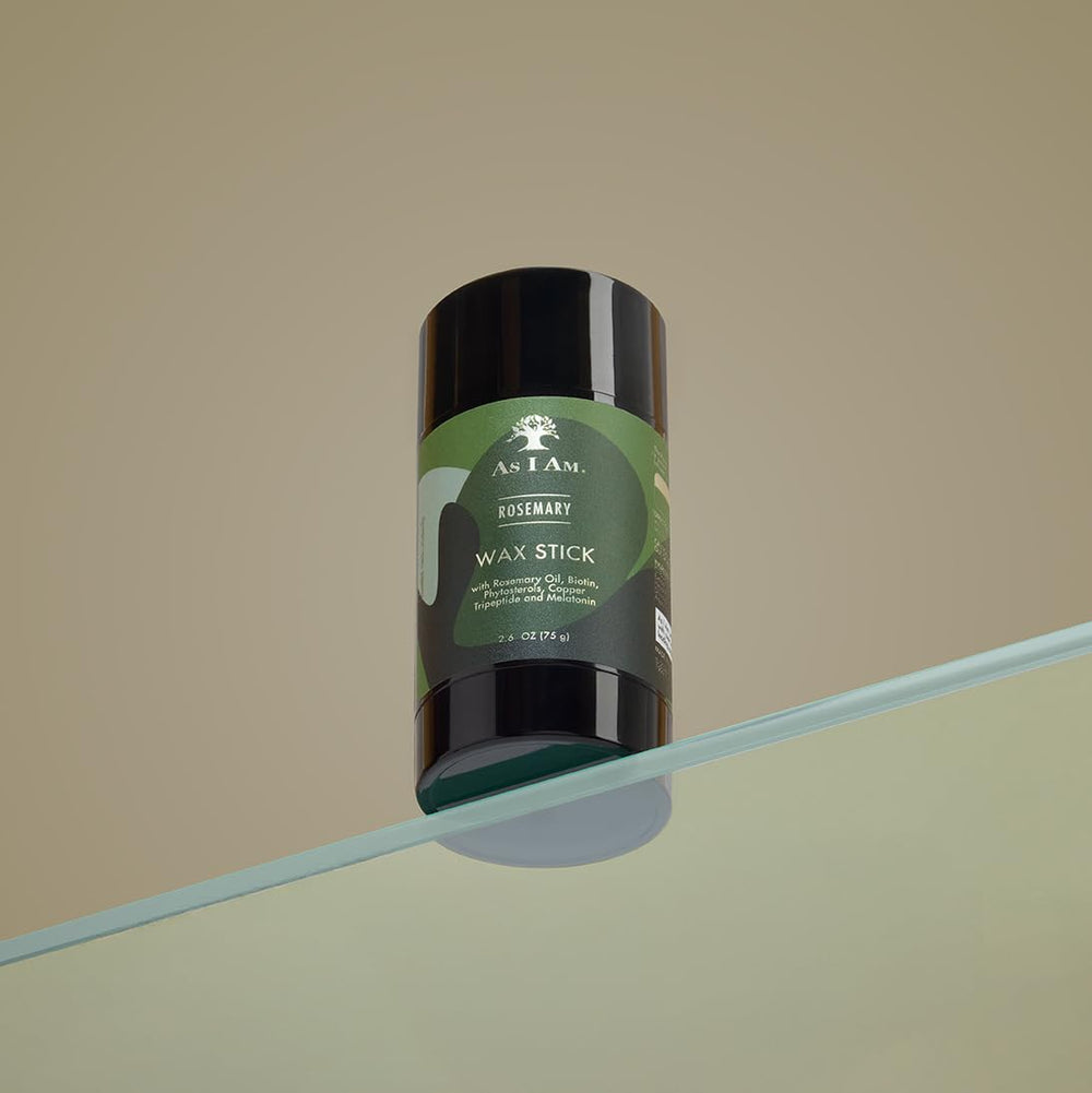 As I Am Rosemary Wax Stick es ideal para aplicaciones con wig gracias a su fijación suave.