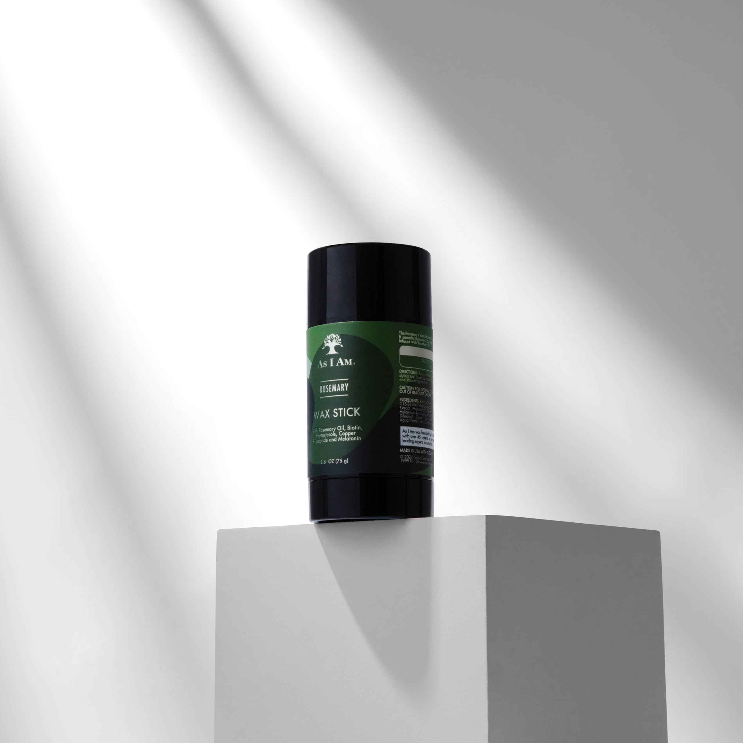 As I Am Rosemary Wax Stick entrega un acabado liso y natural sin pelusas.