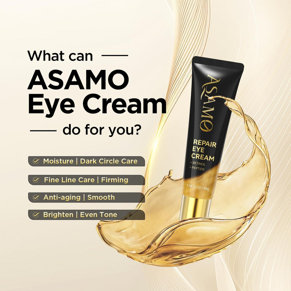 Textura ligera de ASAMO Crema de Ojos con Retinol para fácil aplicación.
