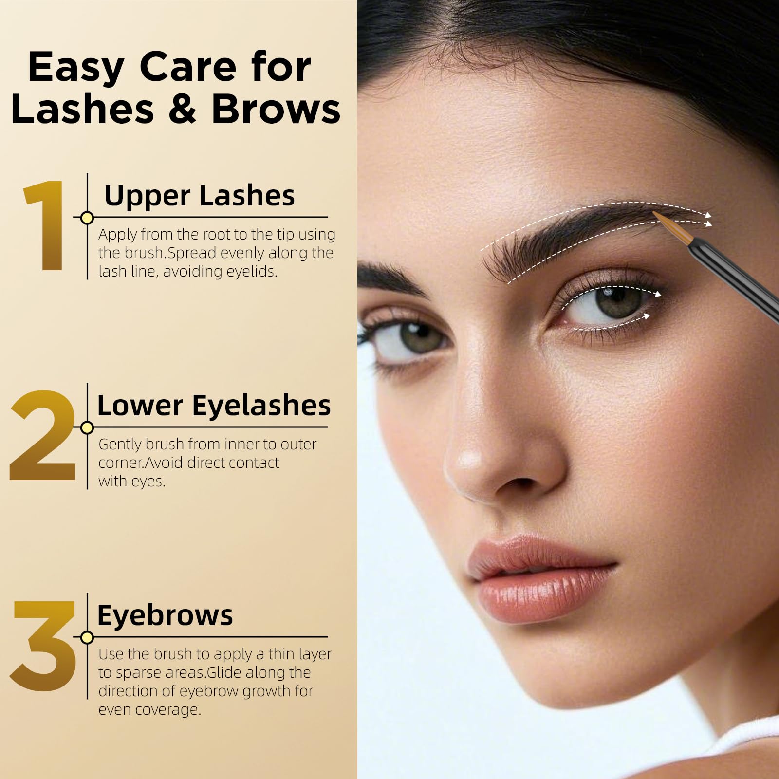 ASAMO Pure Gold vanity scene showcasing daily lash and brow care routine.