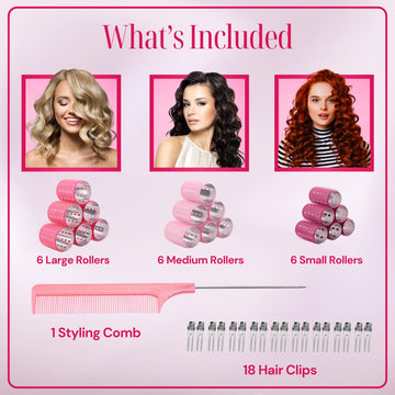 Asani rodillos térmicos con clips 18 para fijar sin tirar del cabello.