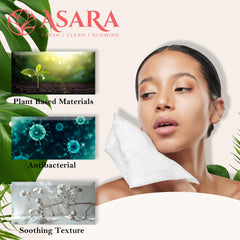 ASARA toallitas faciales XL orgánicas y veganas para limpieza suave