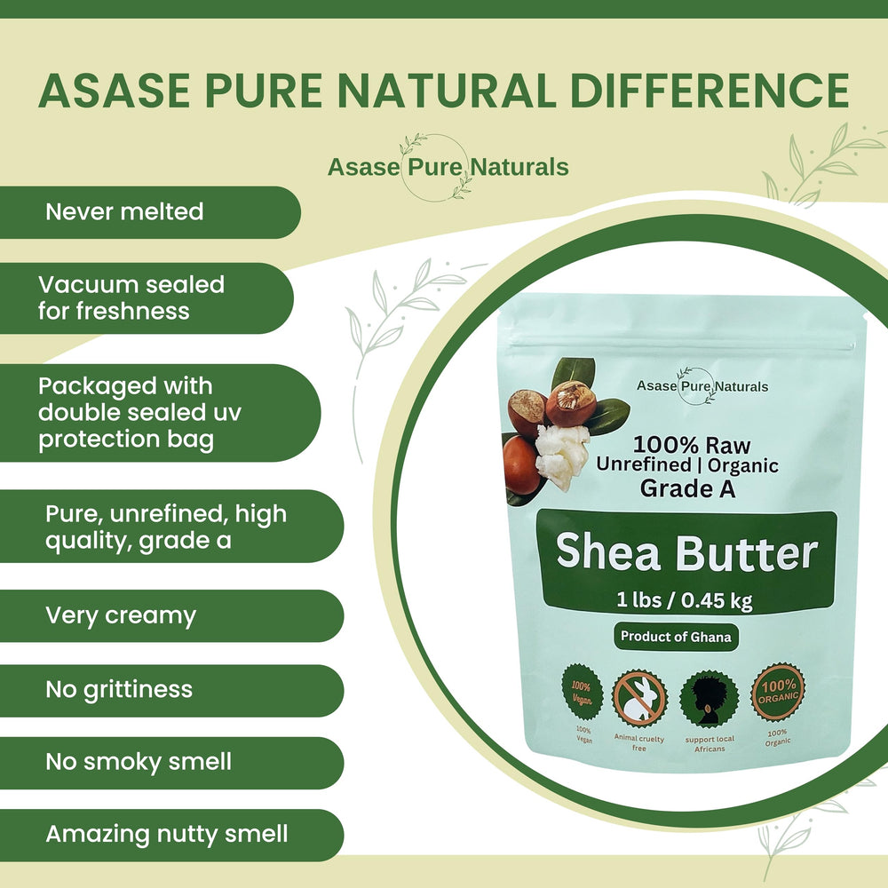 Aplicación de la manteca de karité Asase Pure Naturals para cabello suave y manejable