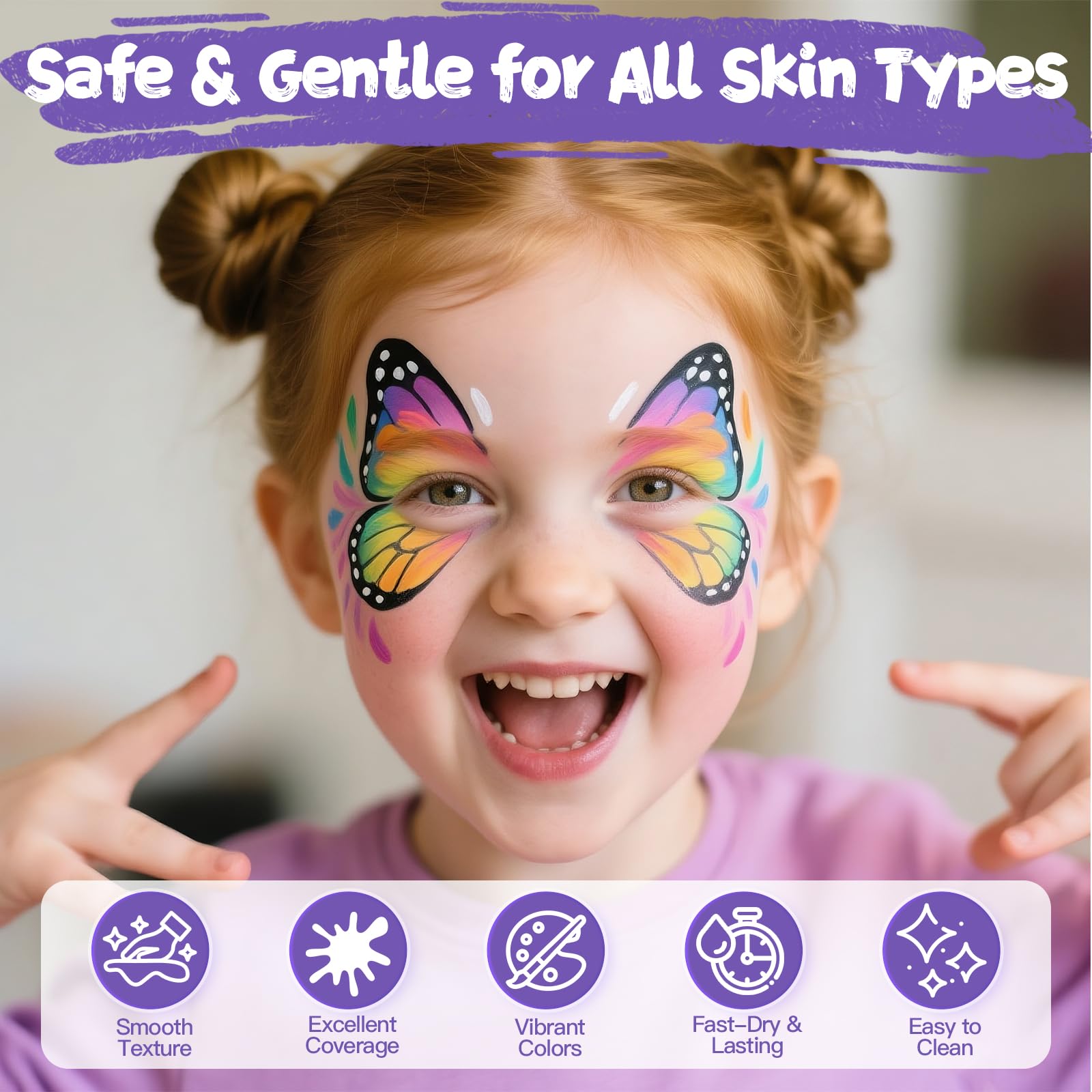 Asddage pinturas faciales hipoalergénicas para piel sensible
