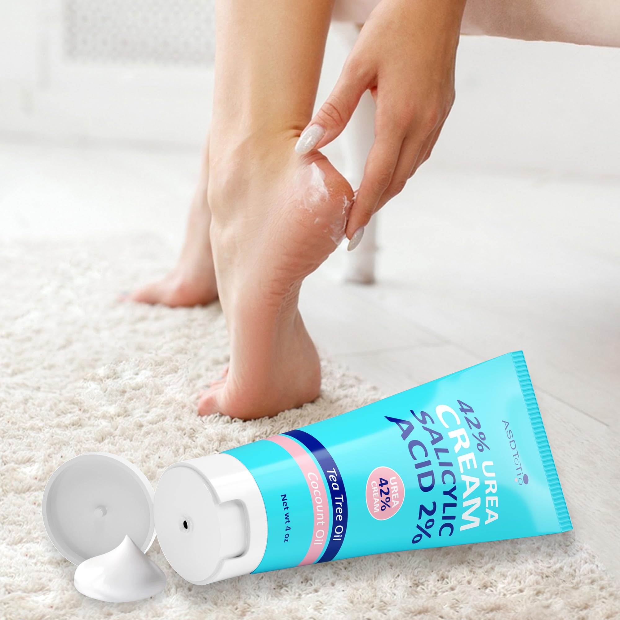 ASDToTio crema urea 42% envase de cuatro onzas, práctico para viaje