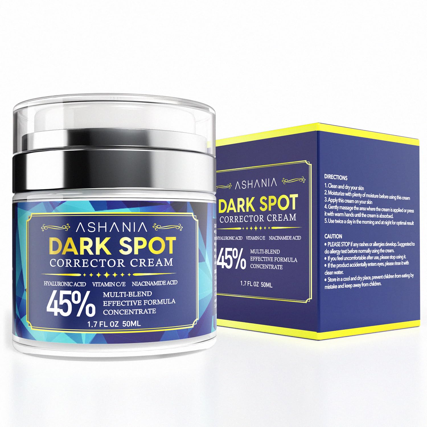Ashania Dark Spot Corrector en bote para aplicación suave en la piel