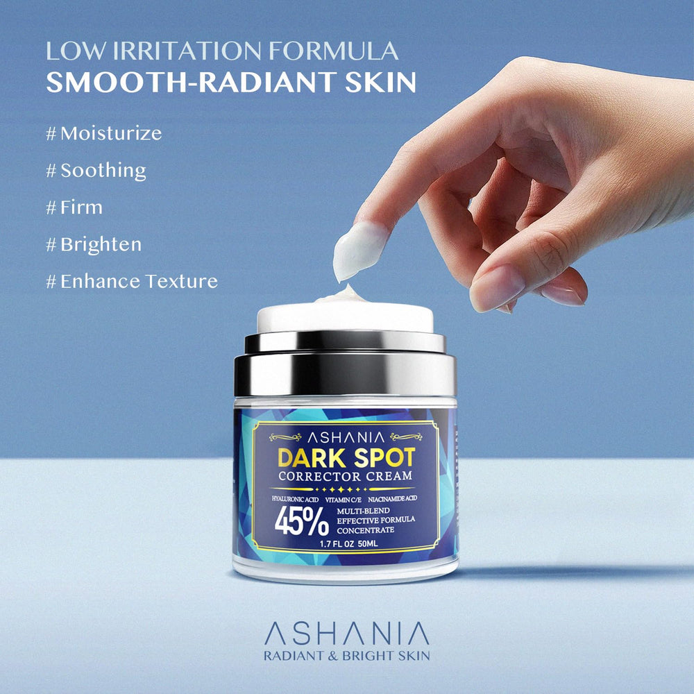 Ashania Corrector de manchas, fórmula con niacinamida y vitamina C.