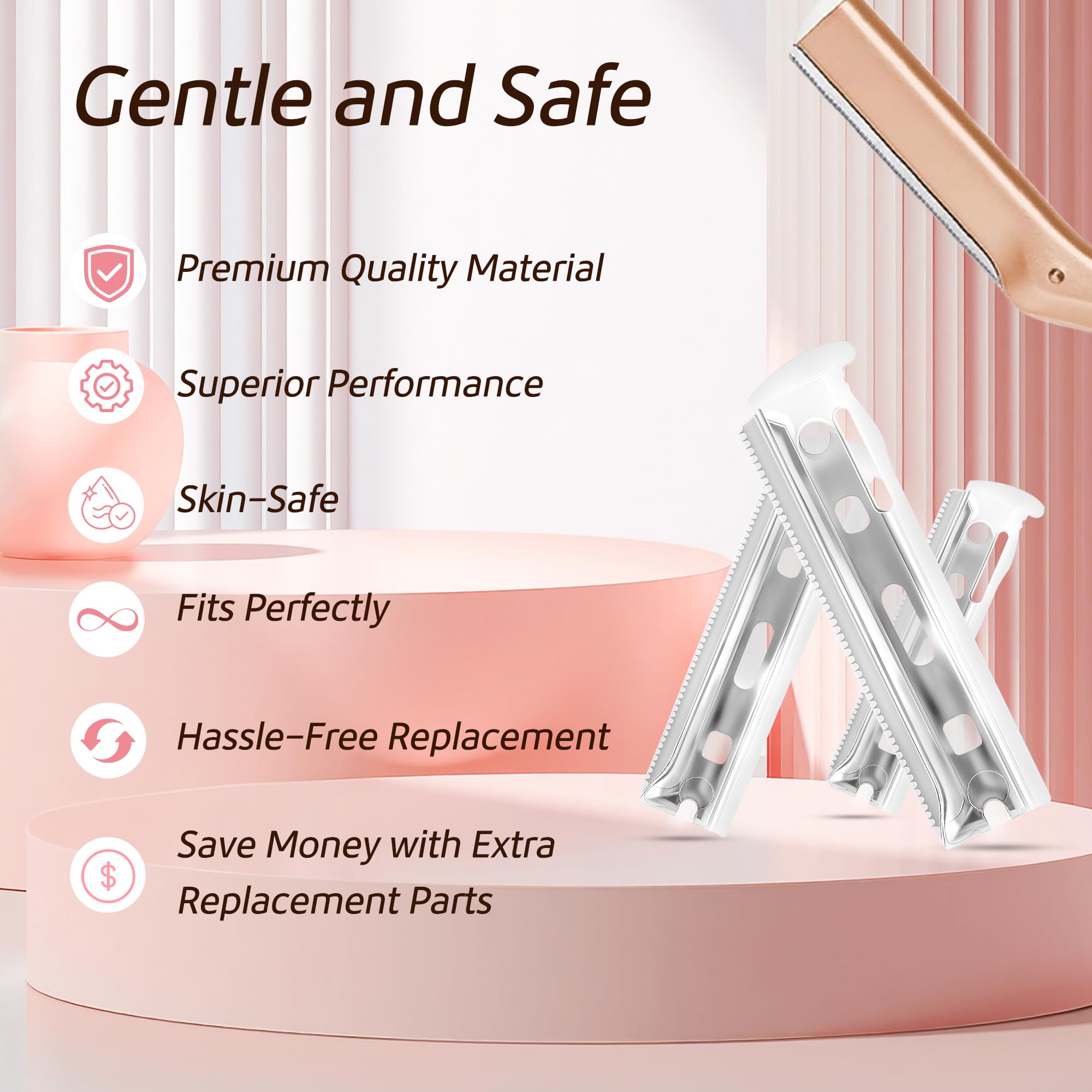 Acero inoxidable de las hojas ASHIEE para un afeitado preciso y duradero.