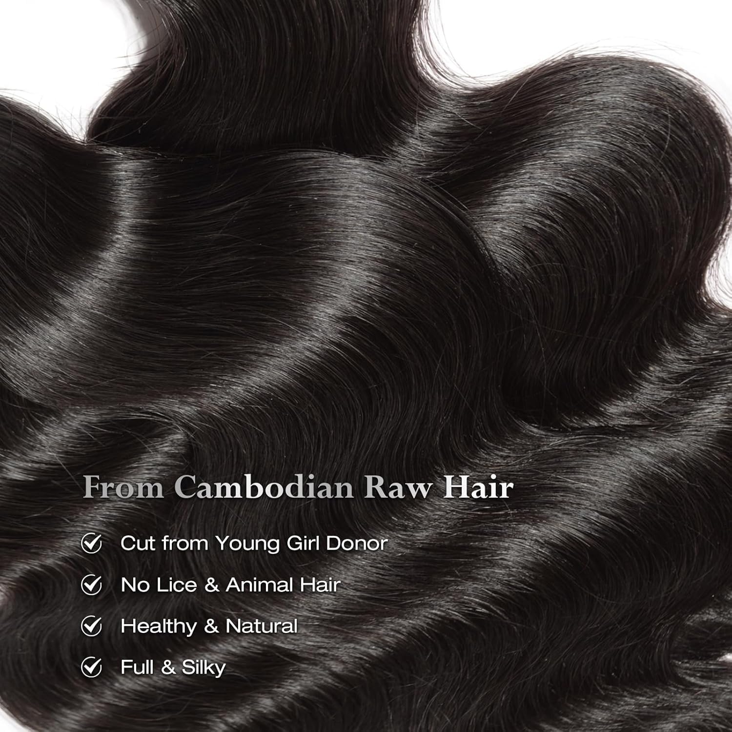ASHINE mechas camboyanas crudas onduladas para 20 pulgadas