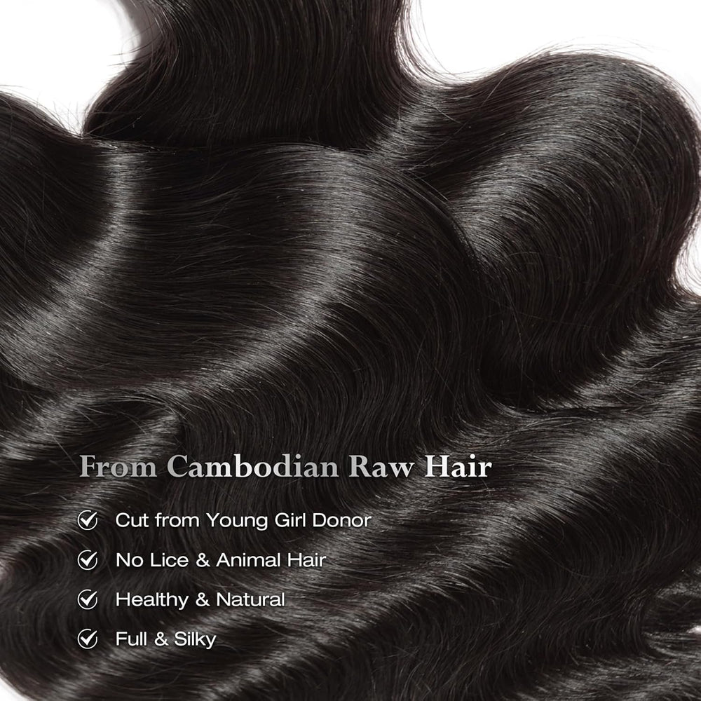 ASHINE mechas camboyanas crudas onduladas para 20 pulgadas
