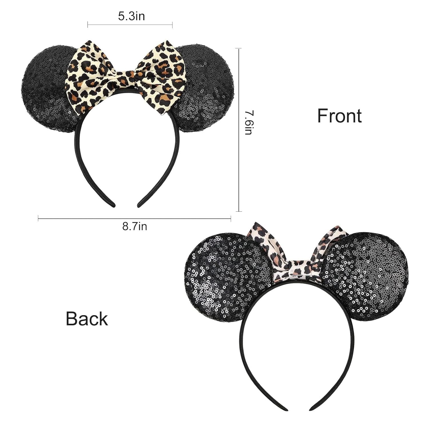 ASHONE orejas de ratón con lazo brillante, perfecto para completar looks festivos.
