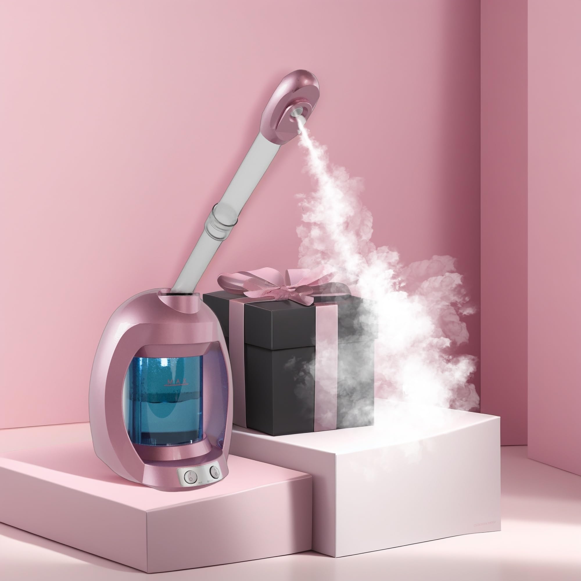 Asiakarn vaporizador con agua ionizada para experiencia enriquecida.