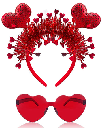 Asikkon diadema de corazón rojo para ocasiones románticas