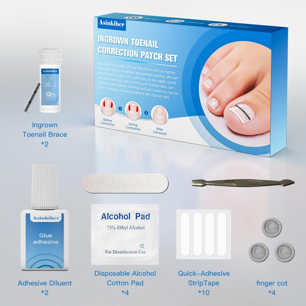 Asinkiher kit complet pour ongles incarnes, solution domestique pratique.