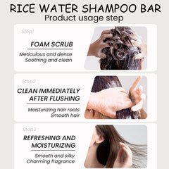 ASMAYSA barra shampoo arroz cuidado cuero cabelludo, limpieza suave y equilibrada.