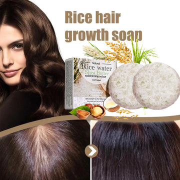 ASMAYSA barra shampoo arroz espuma cremosa, deja cabello ligero y renovado.