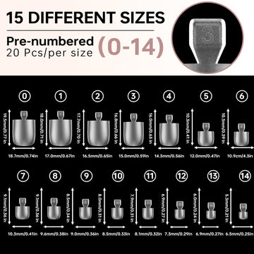 ASONRL Gel X Tips 15 tallas para ajuste preciso en uñas de los pies.