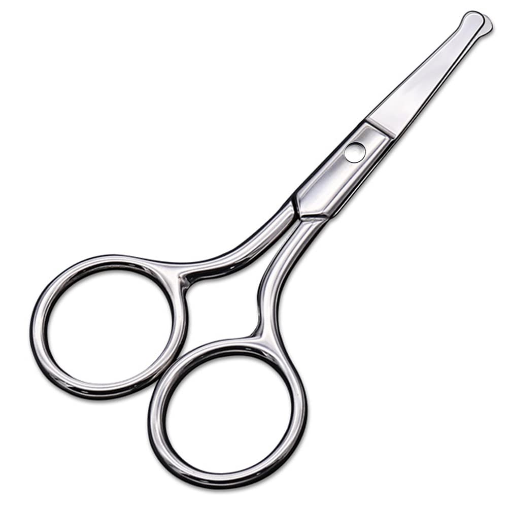 Tijeras AsonTao con punta redonda para nariz, corte seguro de vello nasal sin irritación.