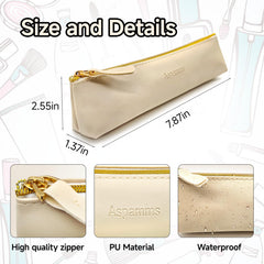 Estuche Aspamms de maquillaje portátil en cuero PU, ideal para viajar.