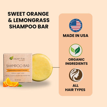 Champú sólido Aspen Kay Naturals con aroma cítrico para cabello limpio