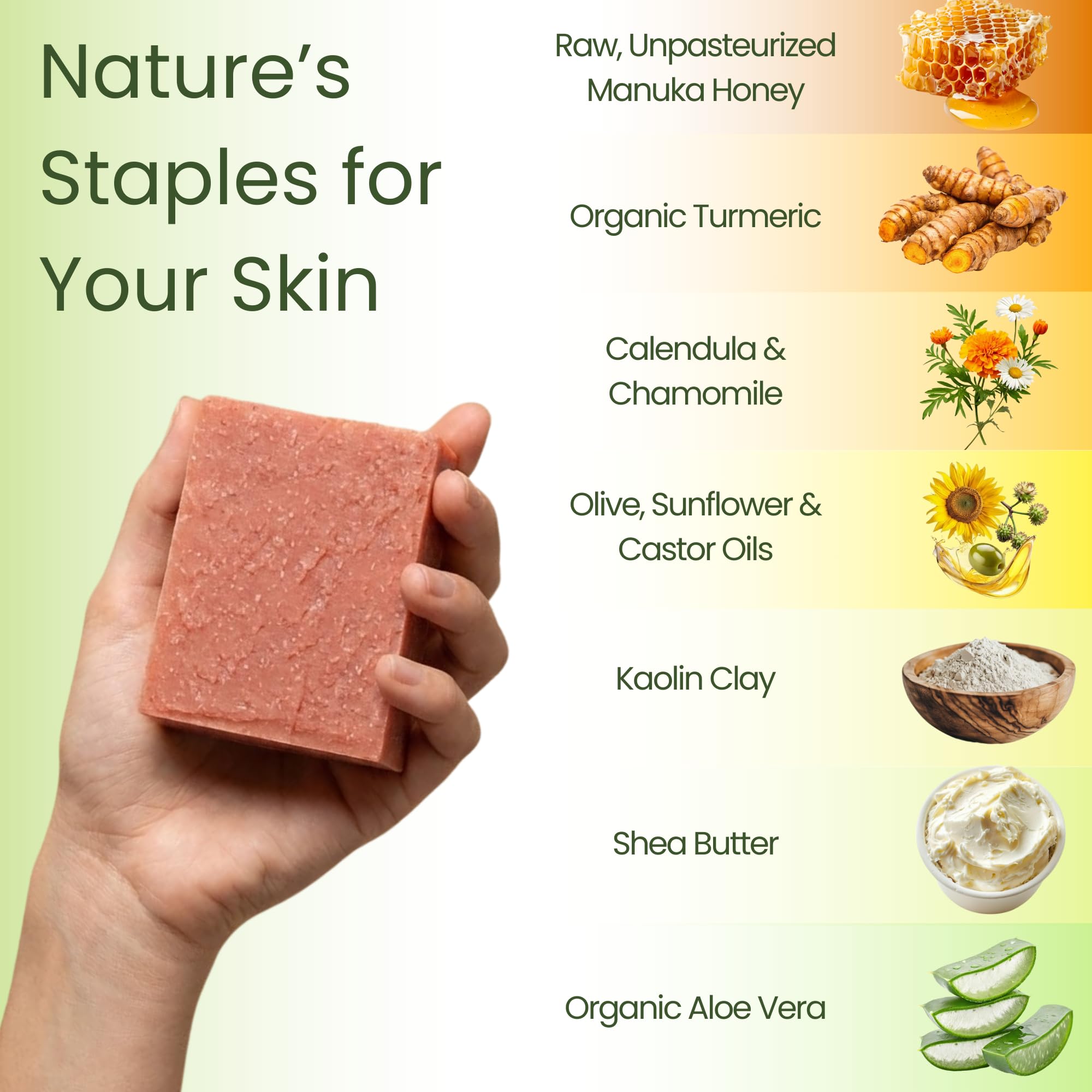 Aspen Kay Naturals Jabon Manuka Curcuma – rostro sin fragancia, ideal para piel sensible