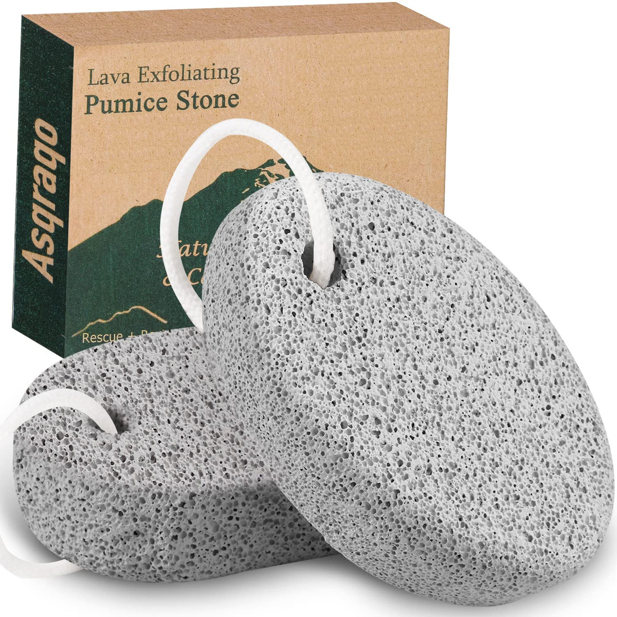 Asqraqo piedra pómez natural lava para pies, exfoliación suave y eficaz.