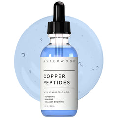 Asterwood Copper Peptides Serum bottle for daily facial care.