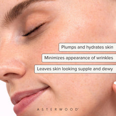 Asterwood serum dropper close-up for precise application and even hydration.