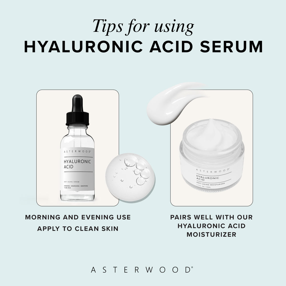 Asterwood Hyaluronic Acid Serum vegan formula close-up fragrance-free design.