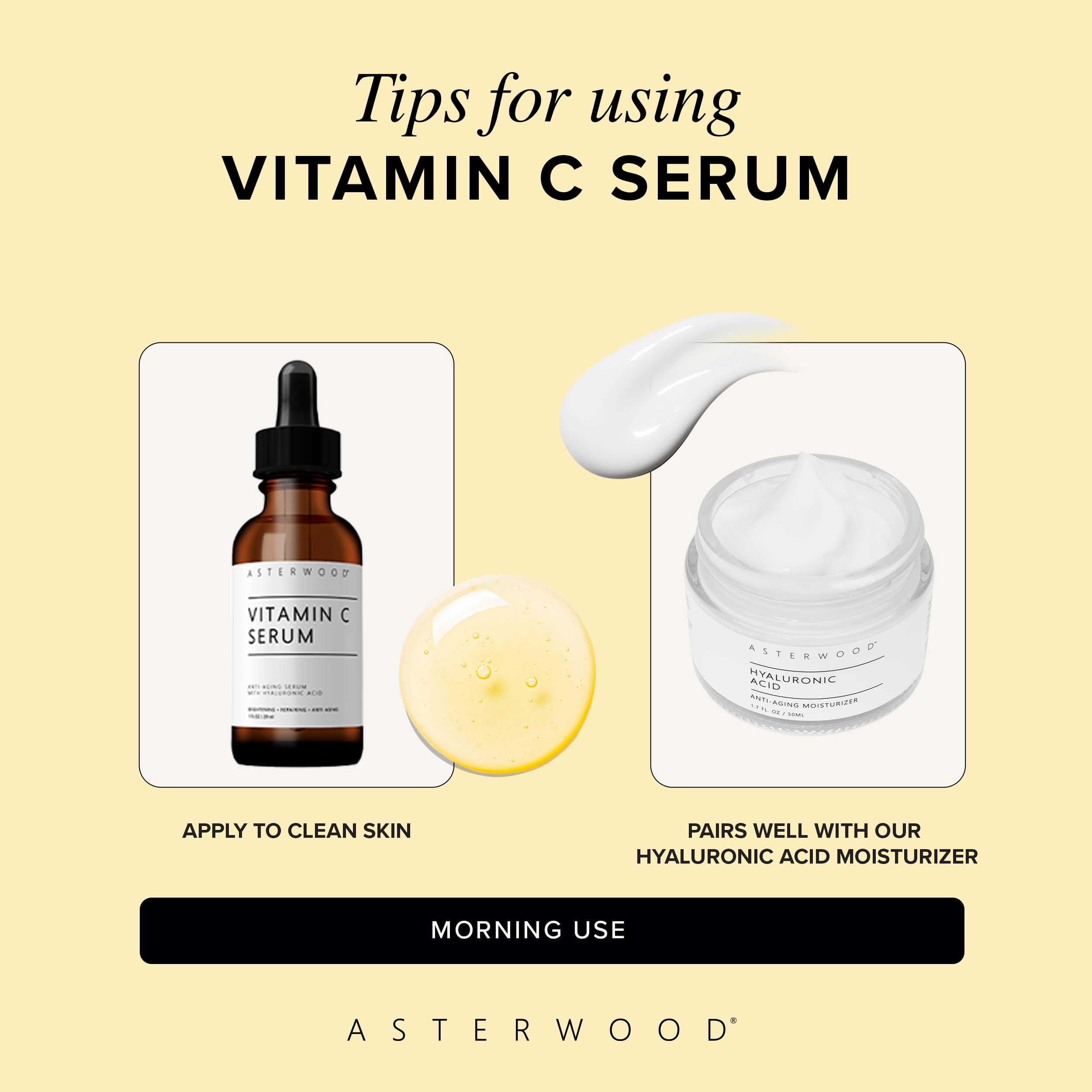 Éclat naturel après l’application du sérum Asterwood vitamine C