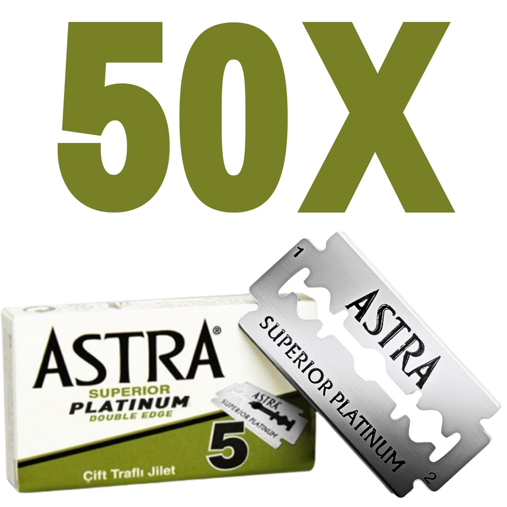 Astra Platinum, hojas de doble filo, 50 piezas para un afeitado suave y preciso