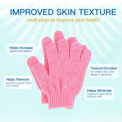 Guantes exfoliantes ATB, textura nylon para un peeling suave.
