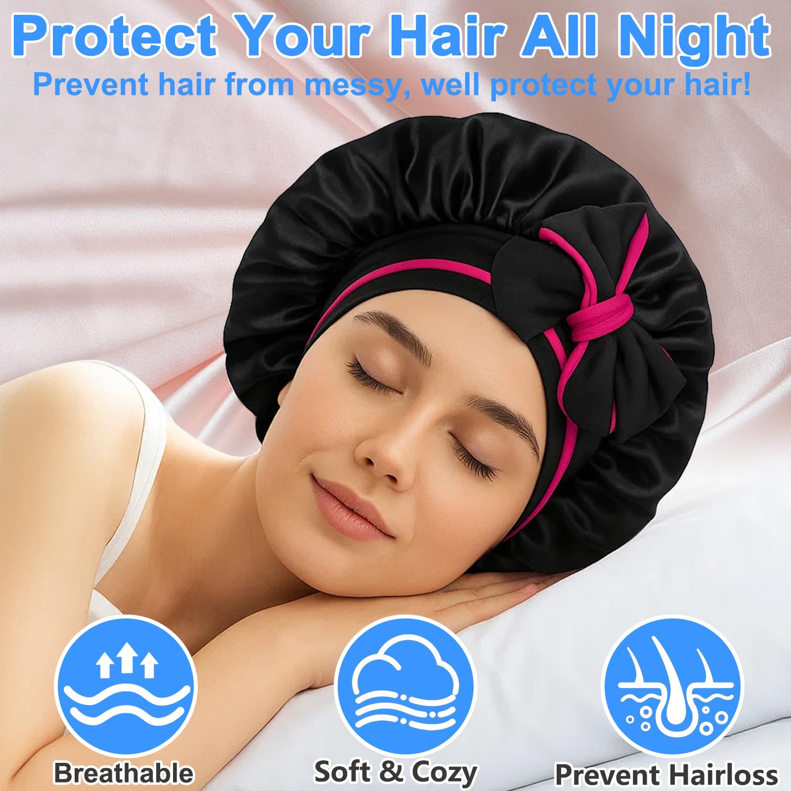 Atgdluk bonete ideal para dormir, spa o viaje para cuidado del cabello