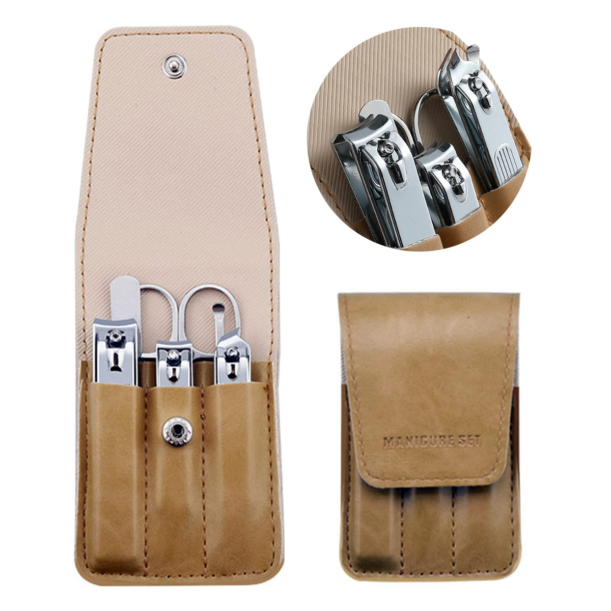 Atimier set-cortaunas-6-piezas, ergonómico para cuidado diario de uñas.