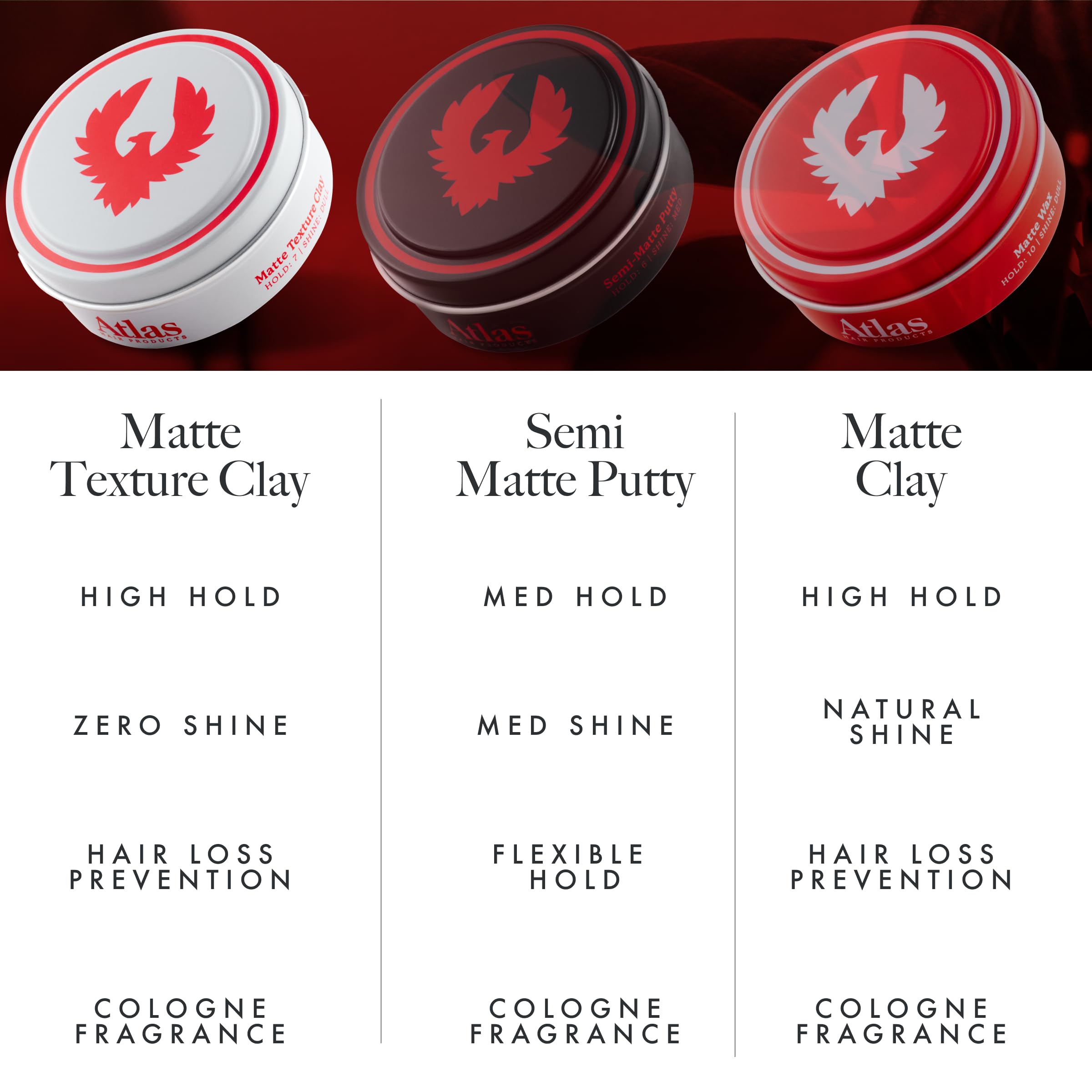 Atlas Matte Texture Clay: fabricado en Estados Unidos con aroma distintivo
