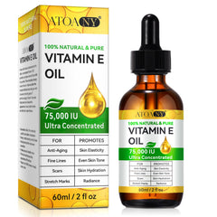 ATOANY Aceite Vitamina E 75,000 UI en botella de 2 oz para hidratación profunda