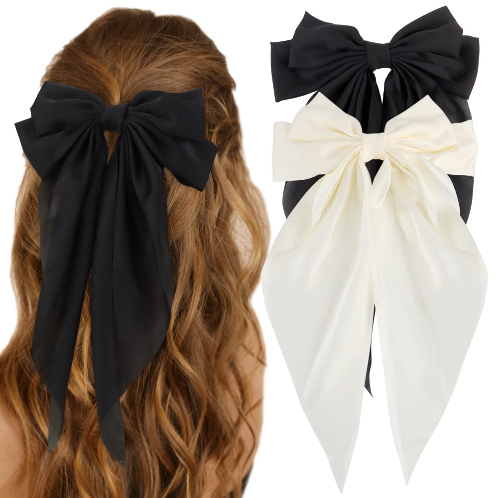 Lazo satinados grande negro de Atoden para un look elegante y durable