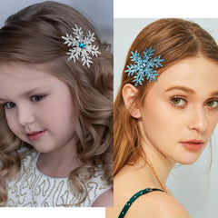 Atoden prendedor de pelo copo-nieve plata brillo, añade toque glam para eventos.