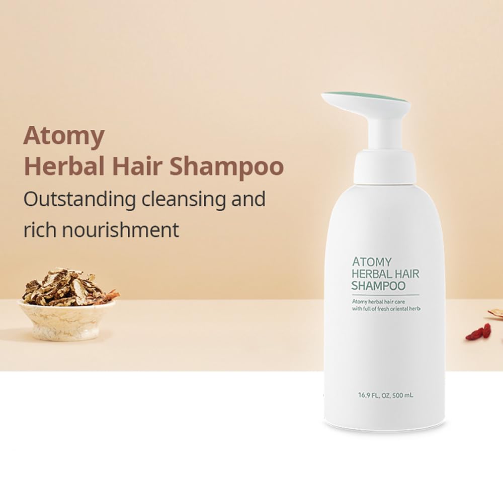 ATOMY champú de hierbas 500 ml, aplicación suave en el cabello en casa