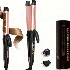 Atopskins 2-en-1 curler cerámico portátil para rizos y alisado