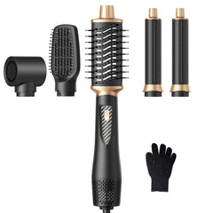 Atopskins 5 en 1 secador-cepillo para peinados con acabado profesional en casa.