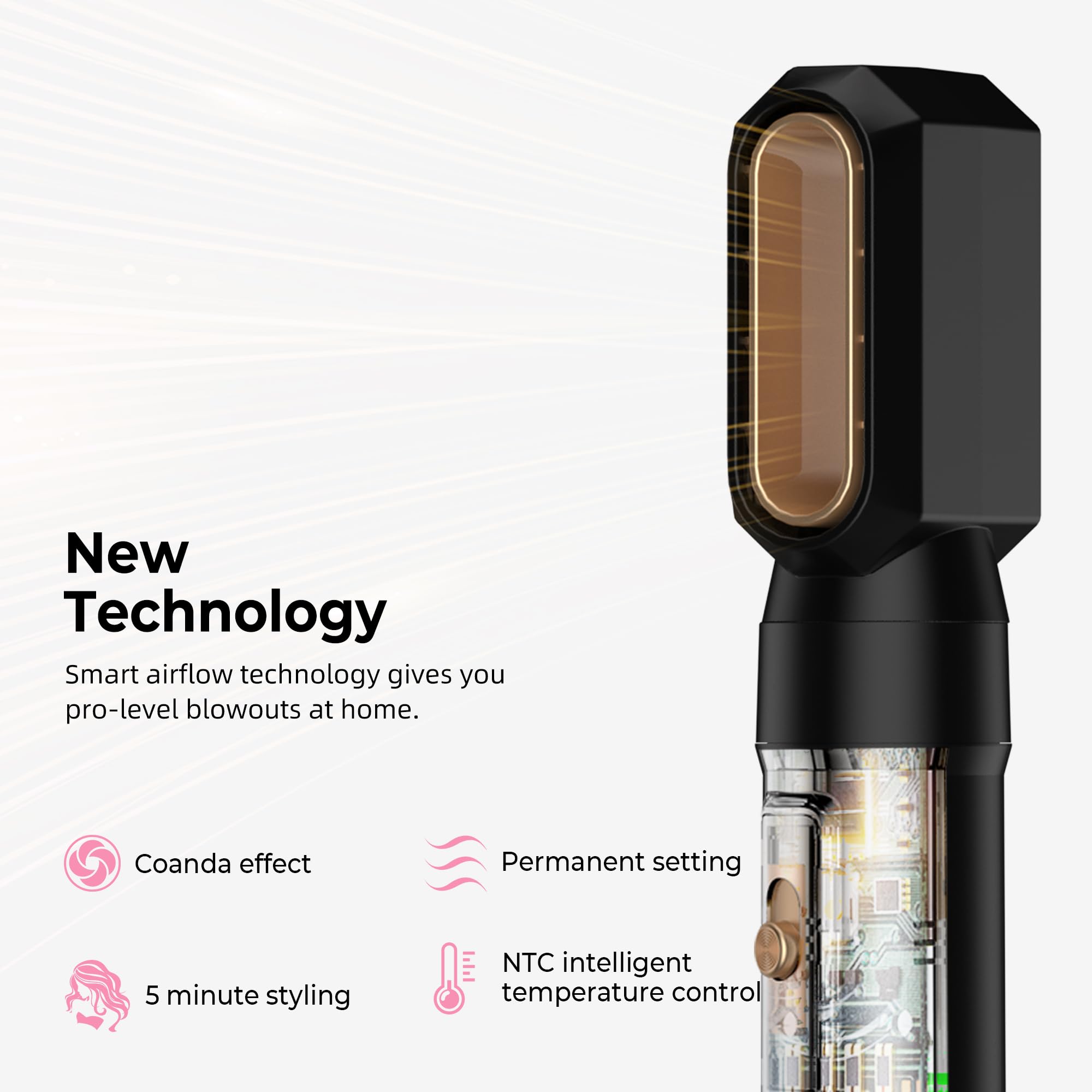 Atopskins 6 en 1 Air Styler Magico: seguridad con enchufe ALCI y apagado automático